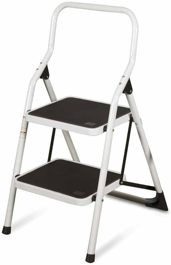 ESCALERA DE TIJERA TABURETE ESCALERA 2 PELDAÑOS ESCALERA DE PELDAÑOS ANTIDESLIZANTE 97x48x7 cm V