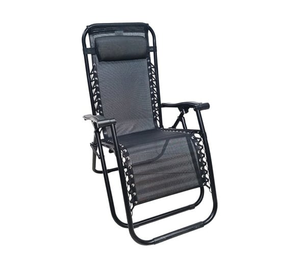 Sillón silla plegable para camping mar jardín metal color negro 668ds