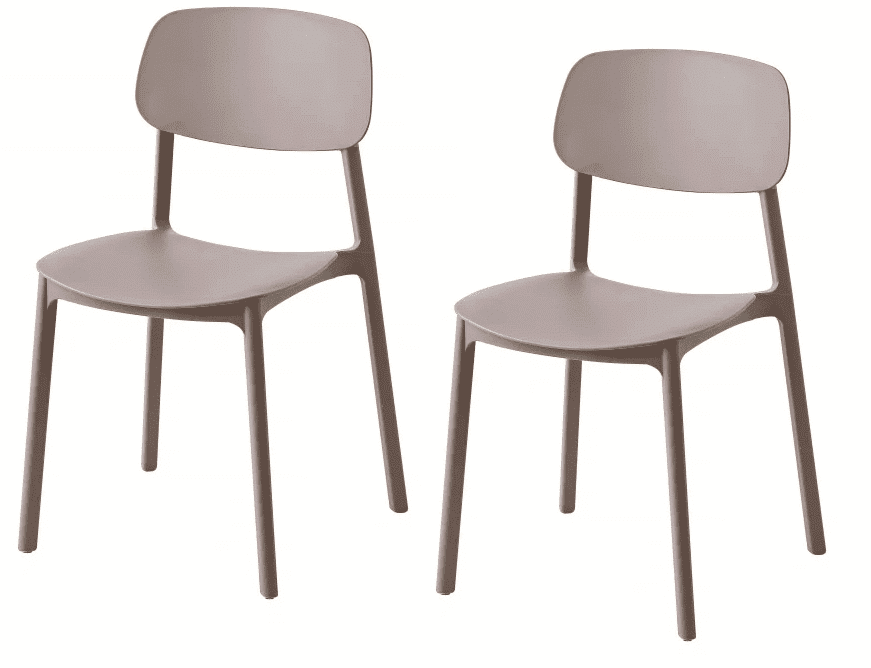 Conjunto de 2 sillas de polipropileno para cocina bar restaurante interior y exterior color gris tórtola 733k