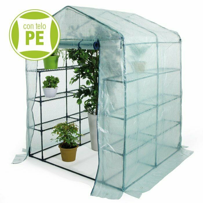 INVERNADERO JARDÍN BALCÓN TERRAZA PROTECCIÓN VEGETAL 6 ESTANTES PE cm140x140195h 248