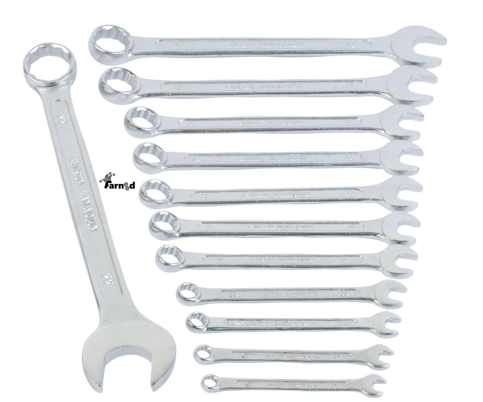 SET KIT SET 12 PIEZAS LLAVES COMBINADAS FIJAS Y DE ESTRELLA 6 - 24 CROMO VANADIO 903