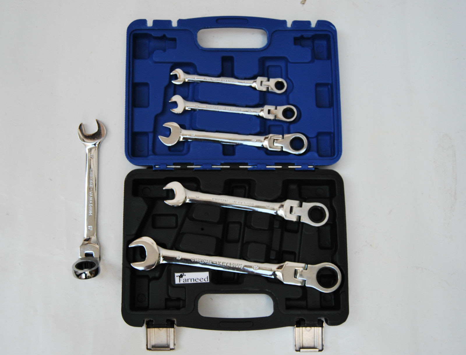 JUEGO DE KIT DE LLAVES COMBINADAS DE TRINQUETE 6 PIEZAS 8 - 19 MM JUNTA GIRATORIA ARTICULADA WK2101