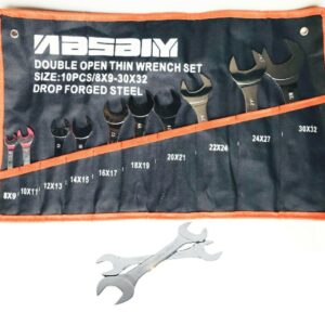 JUEGO DE LLAVES FINAS DE BOCA 8 32 MM PLANAS 10 PIEZAS FUNDA MECÁNICA 468