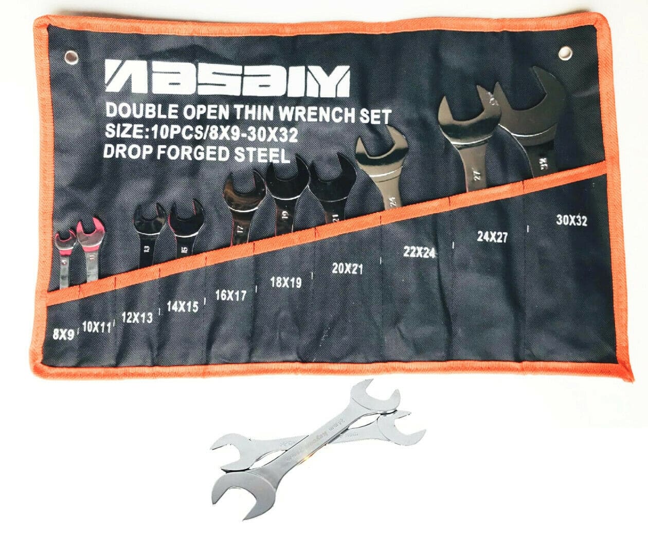 JUEGO DE LLAVES FINAS DE BOCA 8 32 MM PLANAS 10 PIEZAS FUNDA MECÁNICA 468