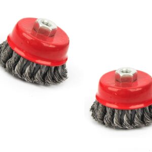 KIT 2 PIEZAS CEPILLO DE COPA ALAMBRES TRENZADOS TRENZADOS DIÁMETRO M14 MOLINILLO