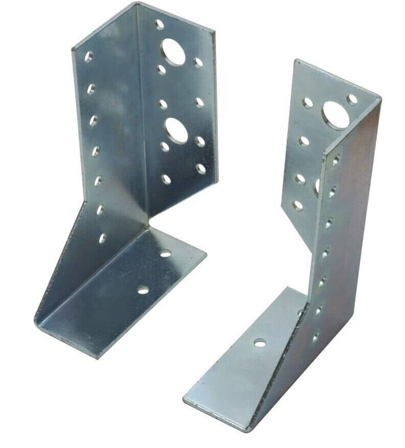 PAR DE SOPORTES VIGAS SOPORTE DE POSTE DE MADERA PLACA DE SOPORTE CERRADA ESPESOR 2mm 587