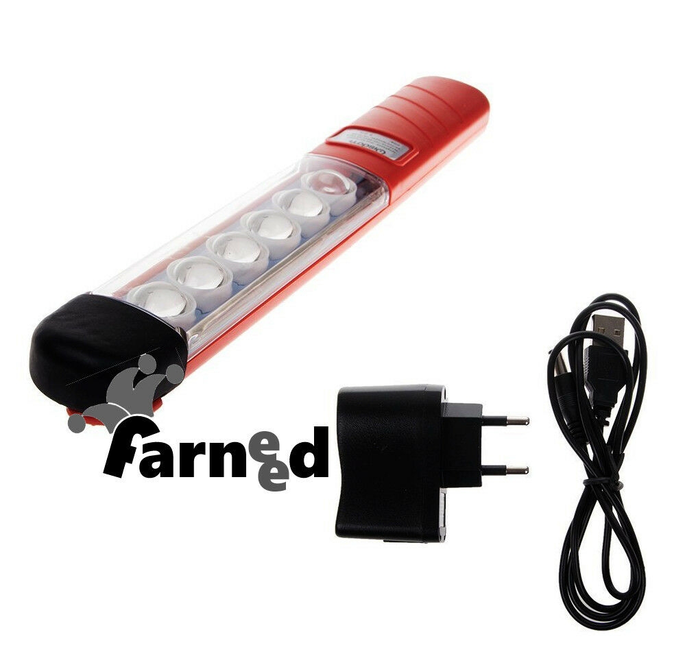 LINTERNA LUZ LÁMPARA DE TRABAJO PORTÁTIL RECARGABLE CAMPING 6500K 12V 6LED
