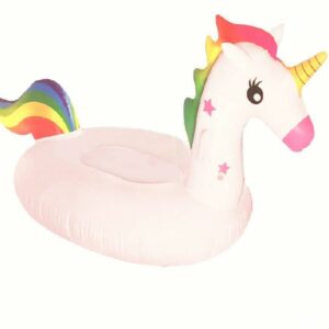 JUEGO HINCHABLE UNICORNIO NIÑOS PISCINA INFANTIL CHALECO SALVAVIDAS MAR 165x90 cm 129