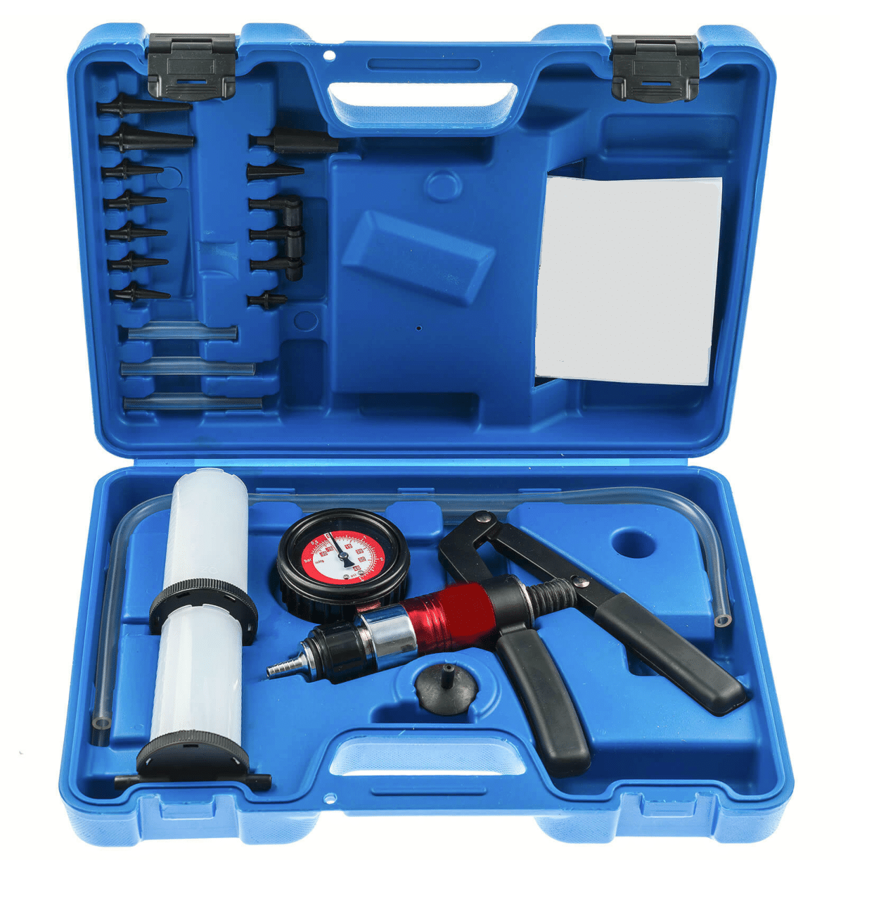 PROBADOR DE BOMBA DE VACÍO 2 FRASCOS PURGADOR DE MANGUERA FRENOS MANUALES AUTO VACUOMETRO183