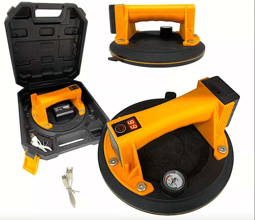 17031 Batería de ventosa de vacío eléctrica 8" 200mm Baldosas de mármol de vidrio de elevación 150kg 412h