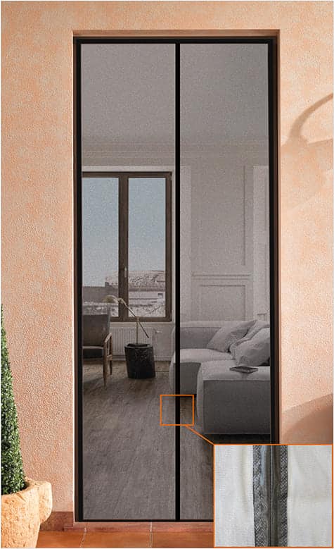 Mosquitera magnética para puerta y ventana, 150 x 250 cm, reducible, reflectante, solar, 1844